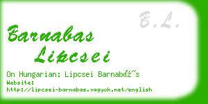 barnabas lipcsei business card